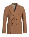 Brian Dales Natural Low Impact Man Blazer Camel Size 40 Polyester, Wool, Elastane In Brown