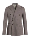Brian Dales Natural Low Impact Man Blazer Chocolate Brown Size 42 Linen, Wool In Brown