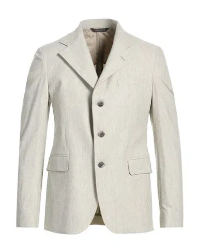 Brian Dales Natural Low Impact Man Blazer Light Grey Size 38 Wool, Linen, Silk, Cashmere, Elastane In Neutral