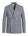 Brian Dales Natural Low Impact Man Blazer Slate Blue Size 40 Polyester, Wool, Elastane In Blue