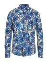 Brian Dales Natural Low Impact Man Shirt Blue Size 17 Linen In Blue