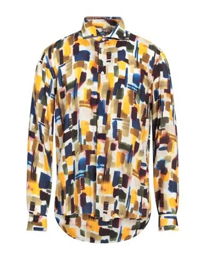 Brian Dales Natural Low Impact Man Shirt Marigold Size 17 Viscose In Multi