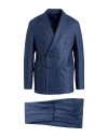 Brian Dales Natural Low Impact Man Suit Navy Size 42 Linen, Polyamide In Blue