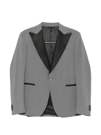 Brian Dales Peak-lapel Single-breasted Suit In Gray
