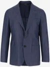 Brian Dales Royal Blue Single-breasted Linen Blazer In Royal Blue