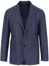 Brian Dales Royal Blue Single-breasted Linen Blazer