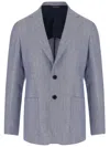 Shop Brian Dales Single-breasted Linen Jacket In Grey