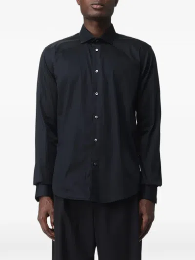 Brian Dales Stretch-cotton Shirt In Black
