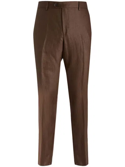 Brian Dales Tapered Trousers In Brown