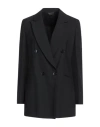 Brian Dales Woman Blazer Black Size 8 Wool, Polyamide, Elastane In Black