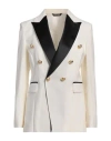 Brian Dales Woman Blazer Cream Size 8 Wool, Mohair Wool, Elastane In White
