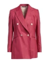 Brian Dales Woman Blazer Fuchsia Size 4 Linen, Polyamide In Pink