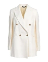 Brian Dales Woman Blazer Ivory Size 10 Linen, Cotton In White