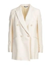 Brian Dales Woman Blazer Ivory Size 12 Linen, Polyamide In White