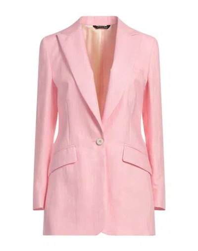 Brian Dales Woman Blazer Pink Size 6 Linen, Polyamide