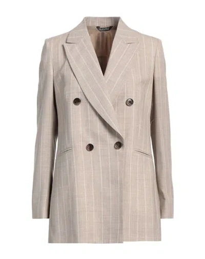 Brian Dales Woman Blazer Sand Size 8 Wool In Beige