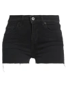 Brian Dales Woman Denim Shorts Black Size 25 Cotton, Elastane In Black