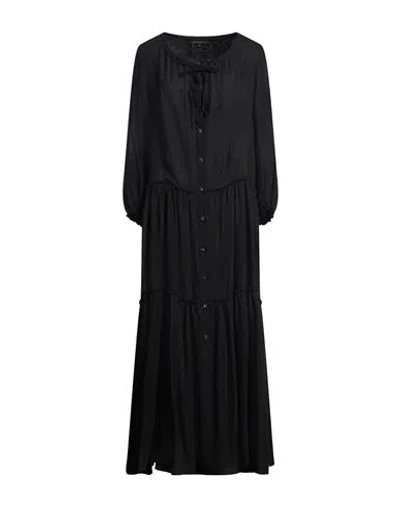 Brian Dales Woman Maxi Dress Black Size 6 Linen In Black