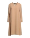 Brian Dales Woman Midi Dress Camel Size 14 Polyester In Beige