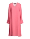 Brian Dales Woman Midi Dress Coral Size 14 Polyester In Red