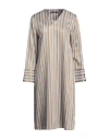 Brian Dales Woman Midi Dress Grey Size 10 Viscose, Cotton In Grey