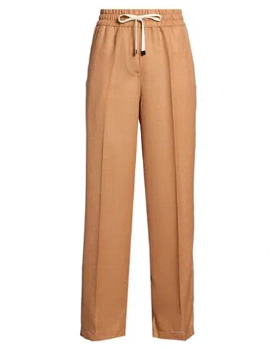 Brian Dales Woman Pants Camel Size 8 Wool In Brown