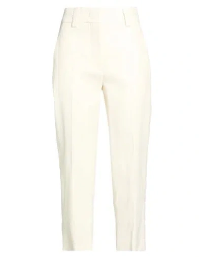 Brian Dales Woman Pants Ivory Size 8 Wool In White