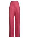 Brian Dales Woman Pants Magenta Size 10 Linen, Polyamide In Red