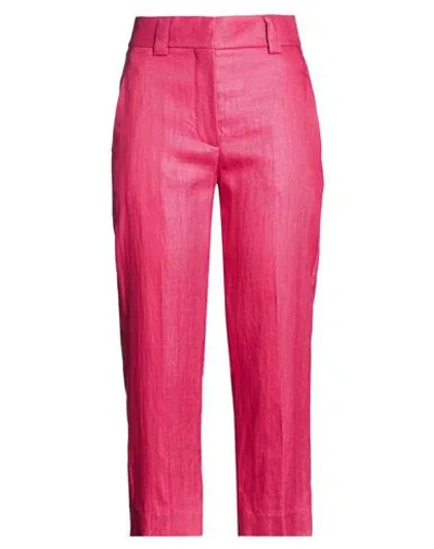 Brian Dales Woman Pants Magenta Size 6 Linen, Polyamide In Pink