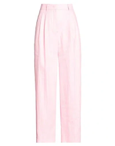 Brian Dales Woman Pants Pink Size 6 Linen, Polyamide