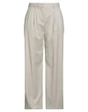 Brian Dales Woman Pants Sand Size 10 Wool In Gray