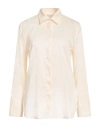 Brian Dales Woman Shirt Beige Size 6 Cotton, Polyamide, Elastane