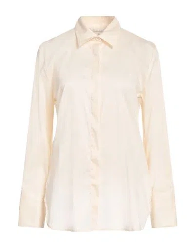 Brian Dales Woman Shirt Beige Size 6 Cotton, Polyamide, Elastane