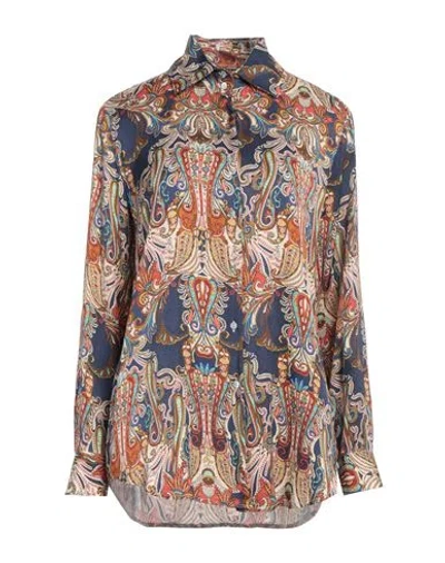 Brian Dales Woman Shirt Blue Size 10 Viscose