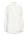 Brian Dales Woman Shirt Ivory Size 6 Polyester In White