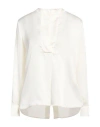 Brian Dales Woman Shirt Ivory Size 8 Polyester In White