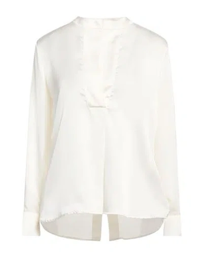 Brian Dales Woman Shirt Ivory Size 8 Polyester In White