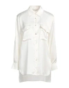 Brian Dales Woman Shirt Ivory Size 8 Polyester In White