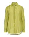 Brian Dales Woman Shirt Lime Green Size 10 Cotton, Silk In Green