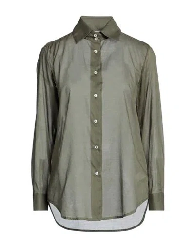 Brian Dales Woman Shirt Military Green Size 14 Cotton