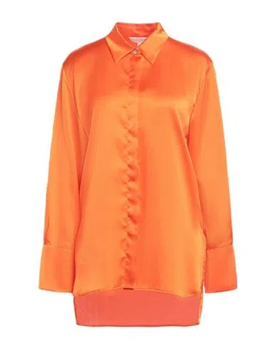 Brian Dales Woman Shirt Orange Size 6 Polyester In Orange