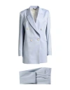 Brian Dales Woman Suit Light Blue Size 10 Wool In Blue