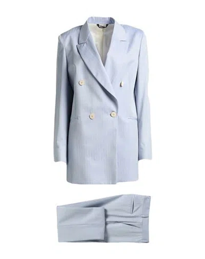 Brian Dales Woman Suit Light Blue Size 10 Wool
