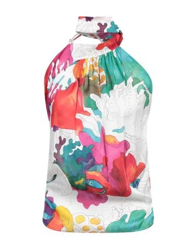 Brian Dales Woman Top White Size 8 Viscose