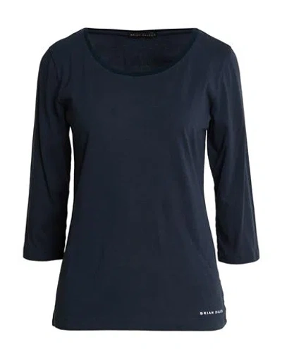 Brian Dales Woman T-shirt Navy Size M Cotton