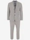 Brian Dales Light Gray Wool Suit With Single-breasted Blazer And Wide-leg Trousers In Grey