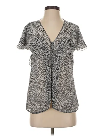 Pre-owned Brian Reyes Short Sleeve Blouse In Gray