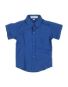 Brian Rush Man Shirt Bright Blue Size 6 Cotton, Elastane In Blue