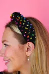 Brianna Cannon Adult Size Black Headband With Rainbow Beads In Black