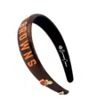 Brianna Cannon Cleveland Browns Thin Embroidered Headband In Brown